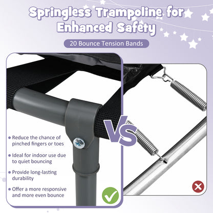 36" Purple Kids Trampoline | 20 LED Lights & Foldable Design