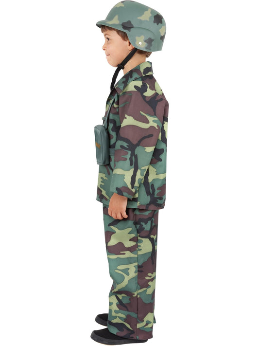 Army Boy Green Camouflage Costume | Jacket Pants Backpack Set