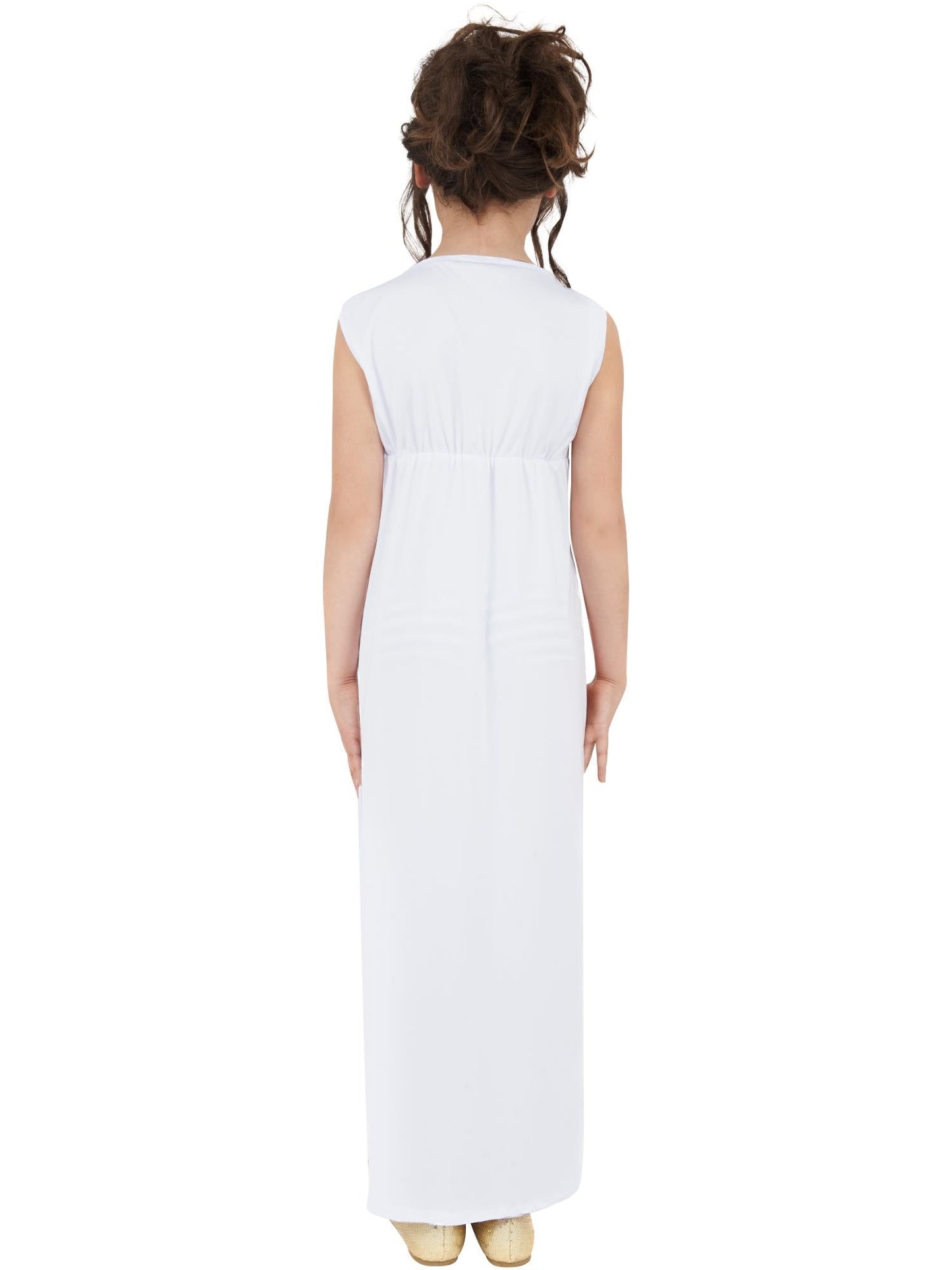 Grecian Girl Costume | Red White Greek Goddess Dress with Gold Trim