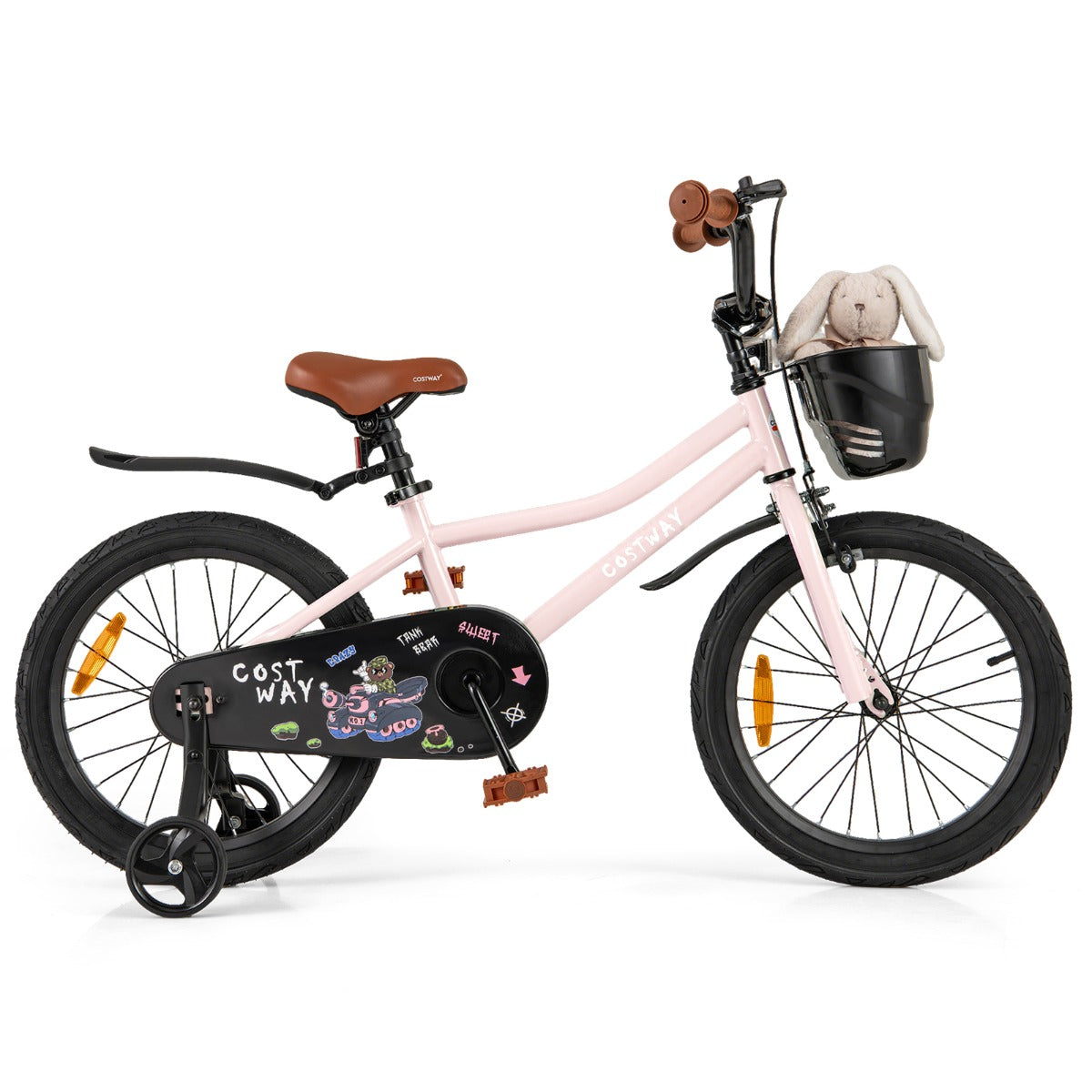 Kids Bike Pink 18 Inch | Adjustable Height Dual Brake System