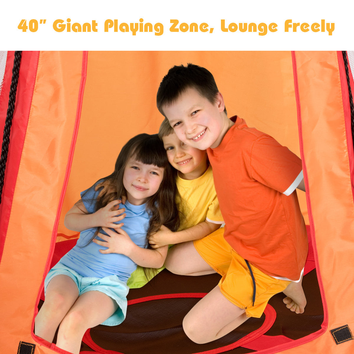 2 In 1 Tree Tent Swing Set | Green Adjustable Hanging Ropes