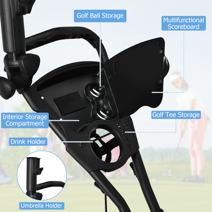 Green 3 Wheel Golf Cart | Folding Aluminum Frame Storage Bag