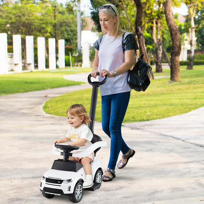 Costway 3-in-1 Push Car for Toddlers with Removable Handle Licensed Land Rover Discovery-White