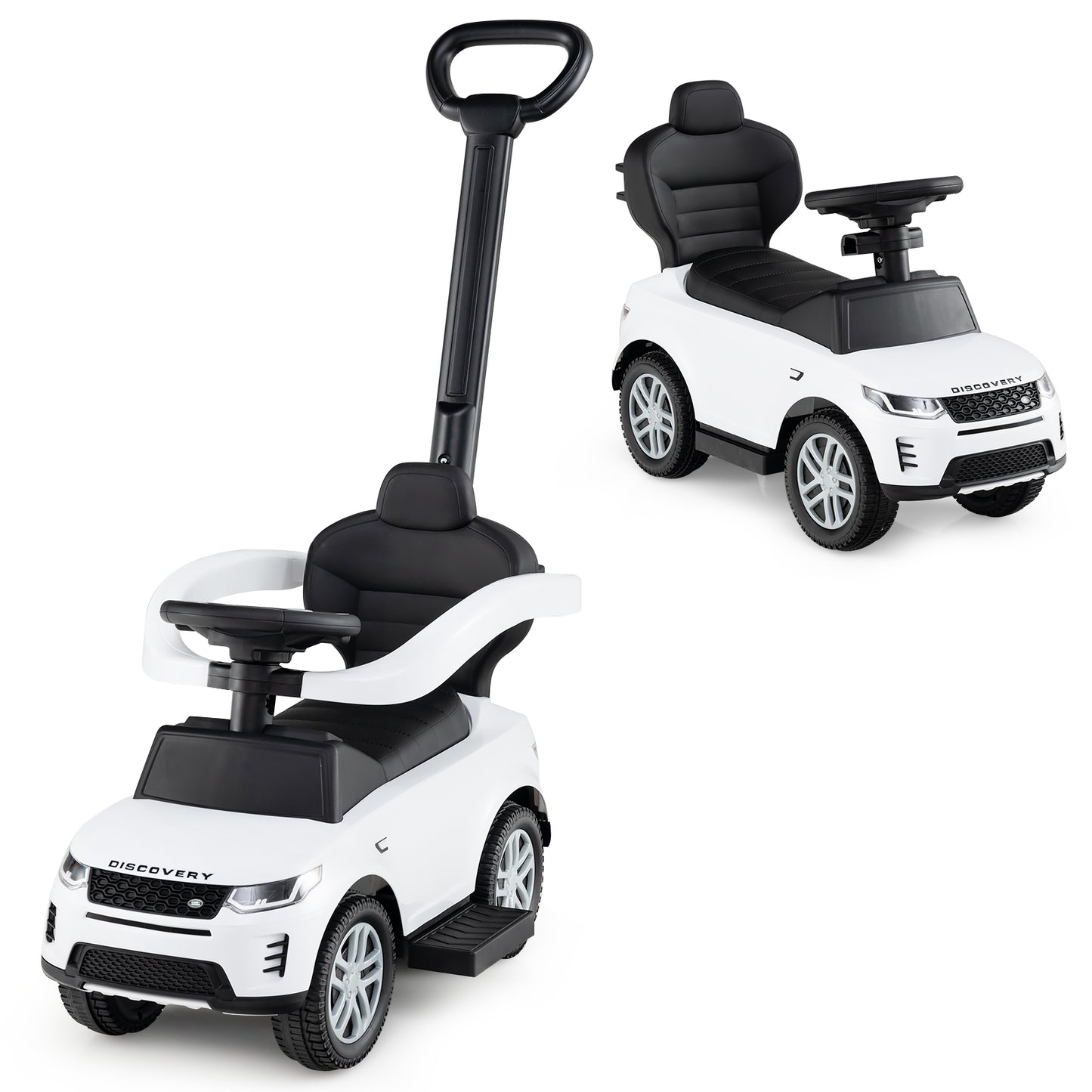3 In 1 White Land Rover Push Car for Toddlers | Ride On Toy