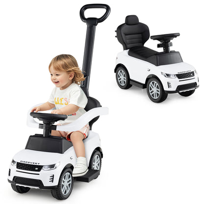 3 In 1 White Land Rover Push Car for Toddlers | Ride On Toy