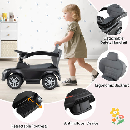 3 In 1 Black Land Rover Push Car | Convertible Toddler Ride On