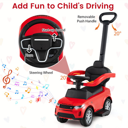 Red Land Rover Discovery 3-in-1 Push Car for Toddlers