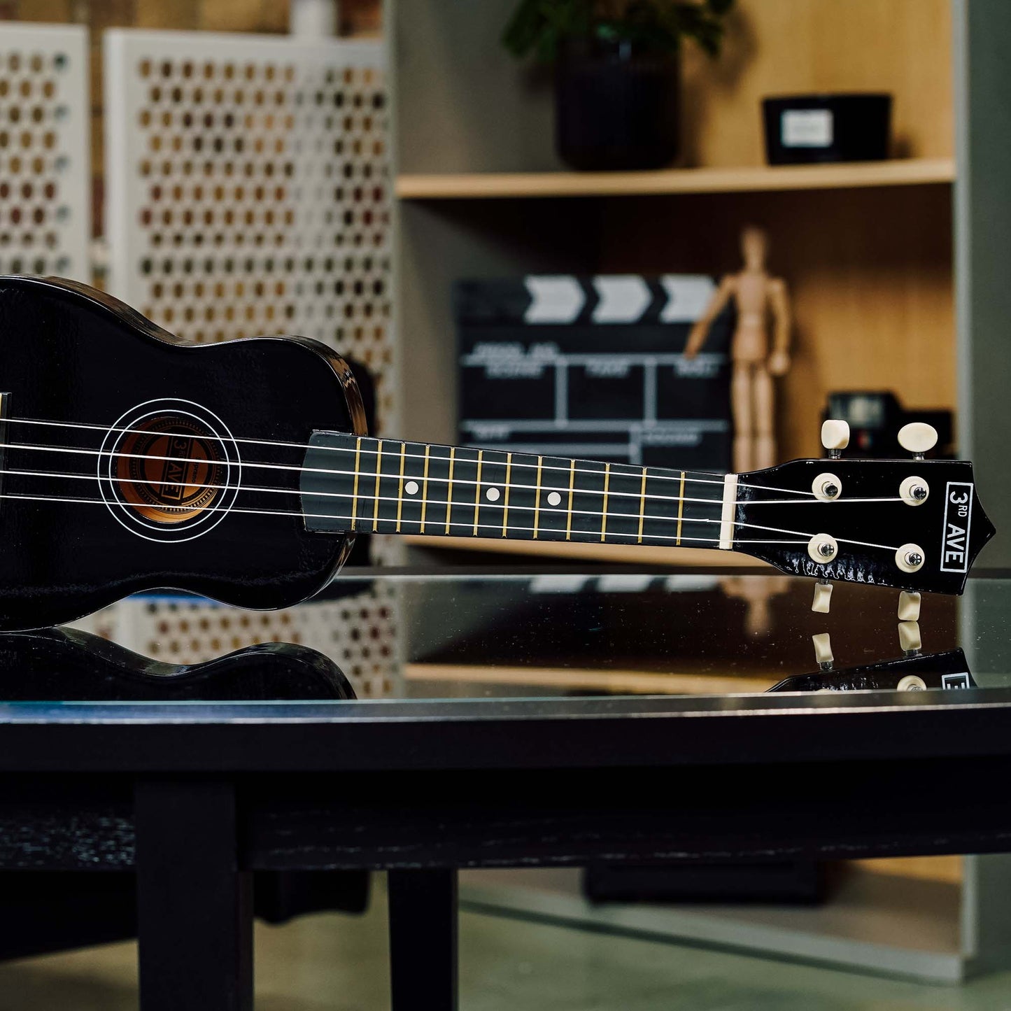 3rd Avenue black soprano ukulele, perfect for childrens musical play at home.