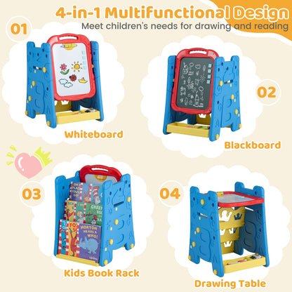 Blue 4-in-1 Kids Art Easel | Double-Sided Magnetic Board