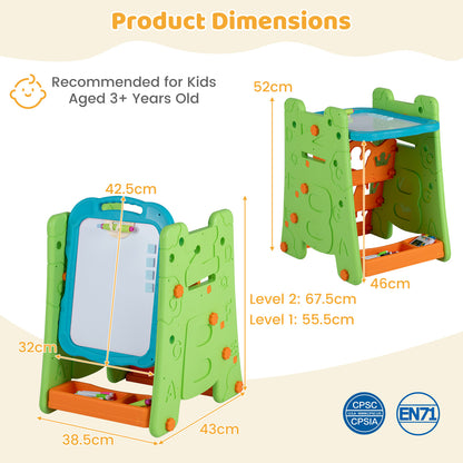 4 in 1 Kids Art Easel | Double Sided Magnetic Board Green