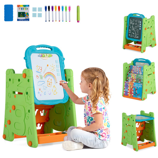 4 in 1 Kids Art Easel | Double Sided Magnetic Board Green