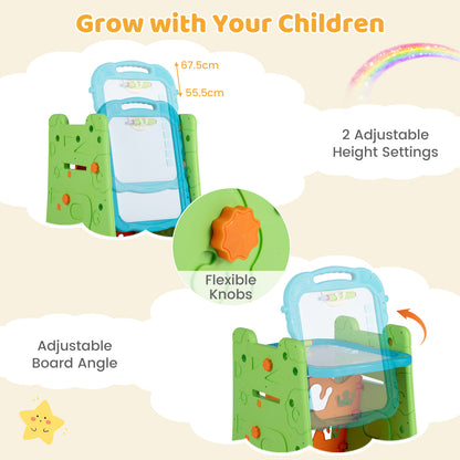 4 in 1 Kids Art Easel | Double Sided Magnetic Board Green