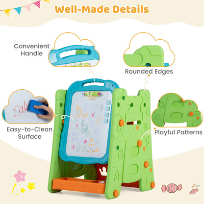 4 in 1 Kids Art Easel | Double Sided Magnetic Board Green