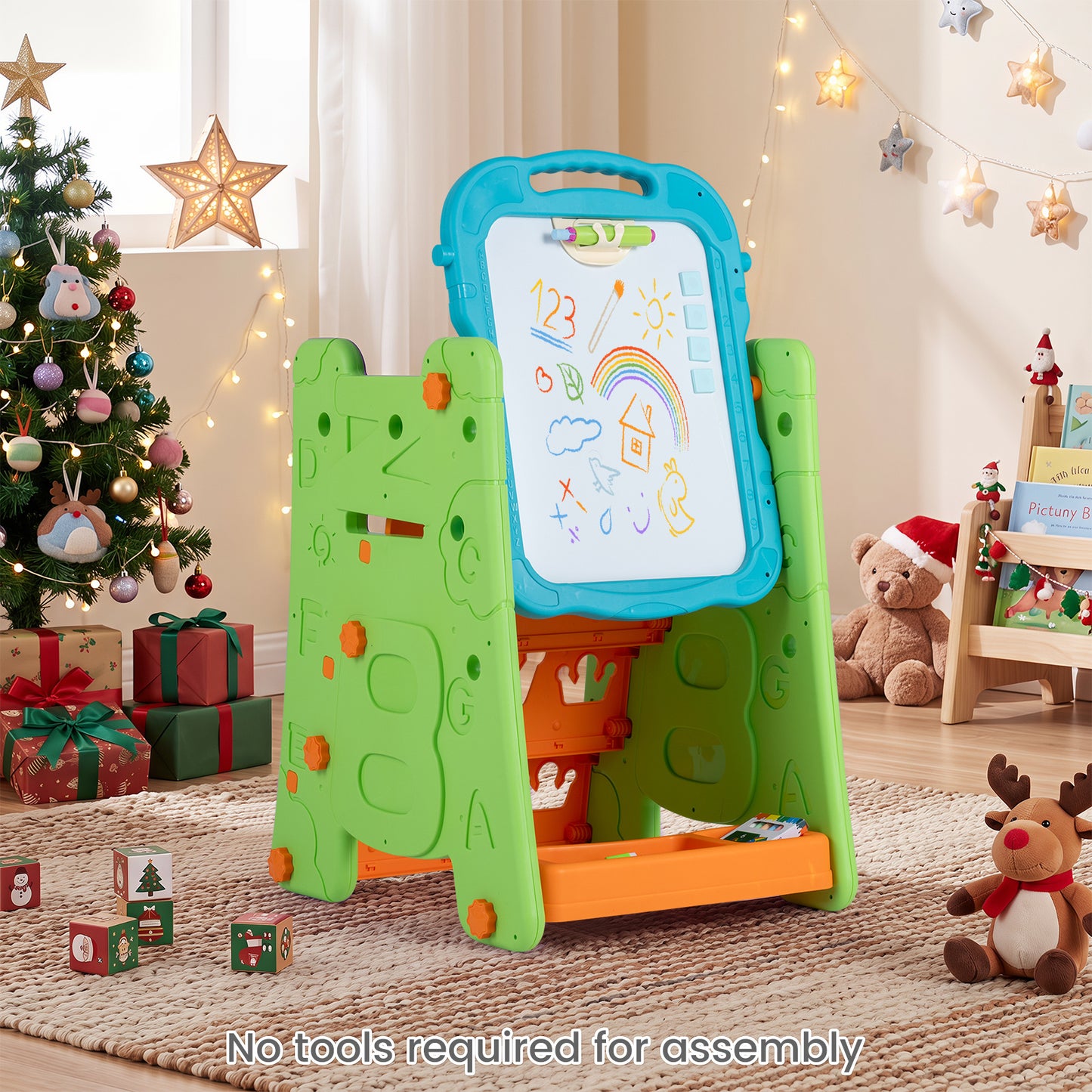 4 in 1 Kids Art Easel | Double Sided Magnetic Board Green