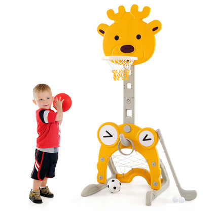 4 In 1 Sports Toy Set | Basketball Soccer Golf Ring Toss Green