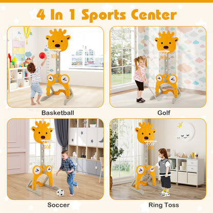 4 In 1 Sports Toy Set | Basketball Soccer Golf Ring Toss Green