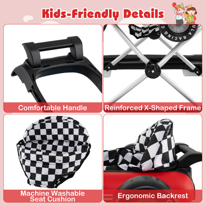 Red 4-In-1 Foldable Baby Walker | Adjustable Height 6-18M