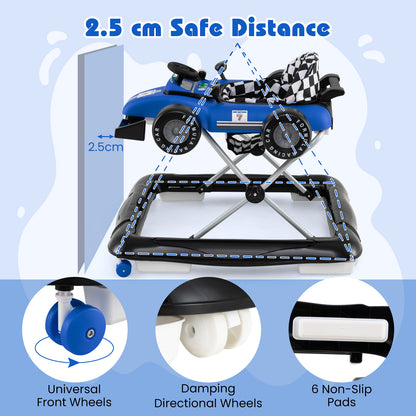 4 In 1 Blue Baby Walker | Adjustable Height for Ages 6-18 Months