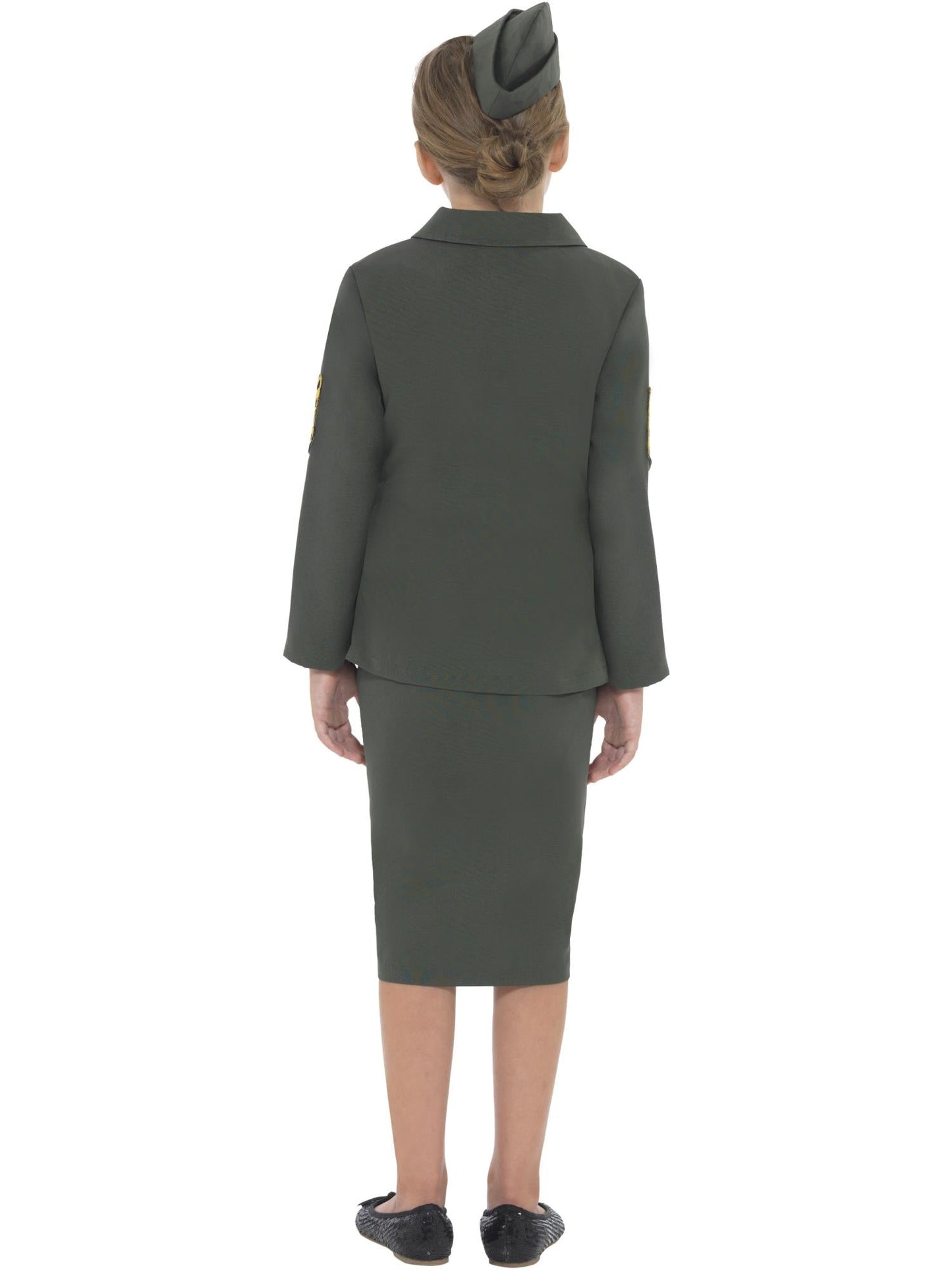 WW2 Army Girl Costume | Khaki Green Jacket & Skirt Set
