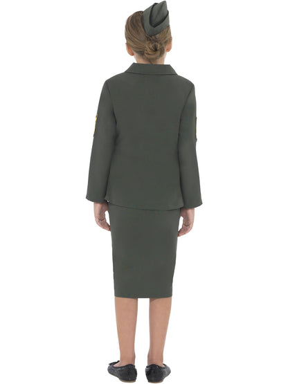 WW2 Army Girl Costume | Khaki Green Jacket & Skirt Set