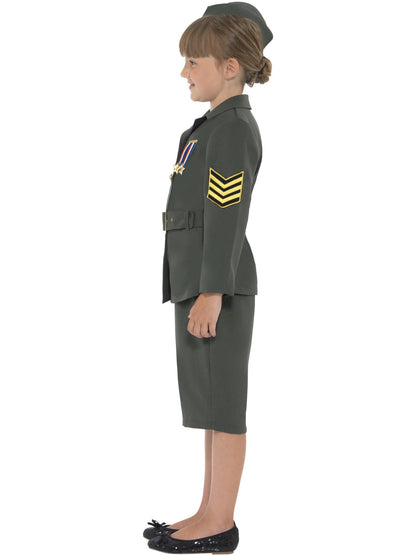 WW2 Army Girl Costume | Khaki Green Jacket & Skirt Set