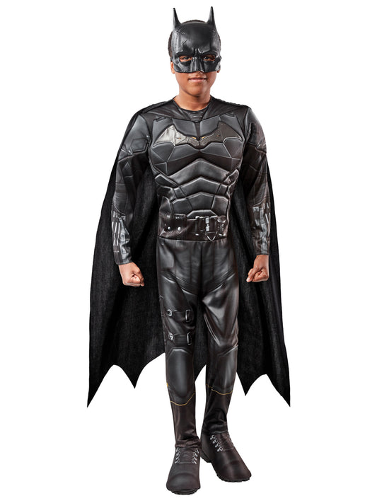 D.C. Comics licensed Deluxe Batman The Batman Kids Costume Set for imaginative play.