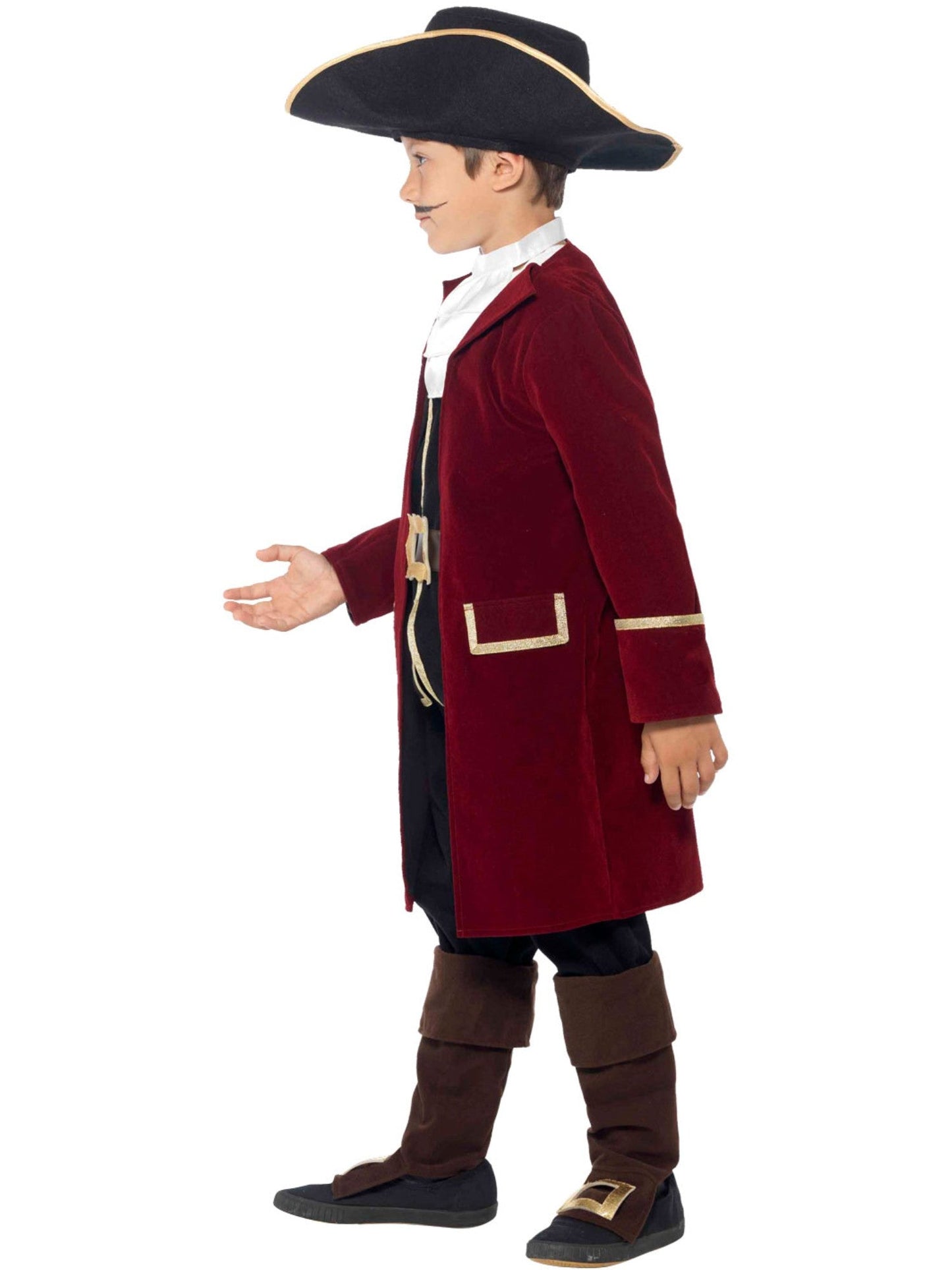 Deluxe Pirate Captain Costume | Jacket Waistcoat Hat Set Kids