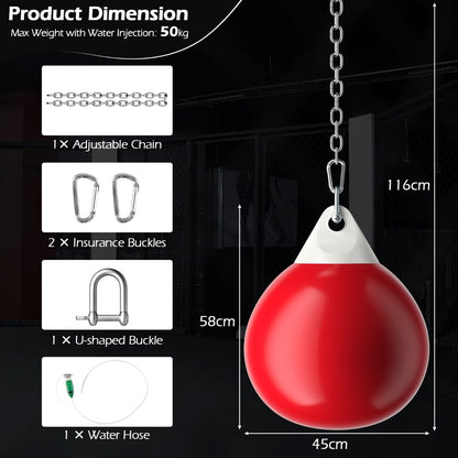 45cm Water Filled Boxing Punching Bag | Adjustable Chain White