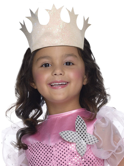 Pink Glinda the Good Witch costume with tiara for kids imaginative play at home.