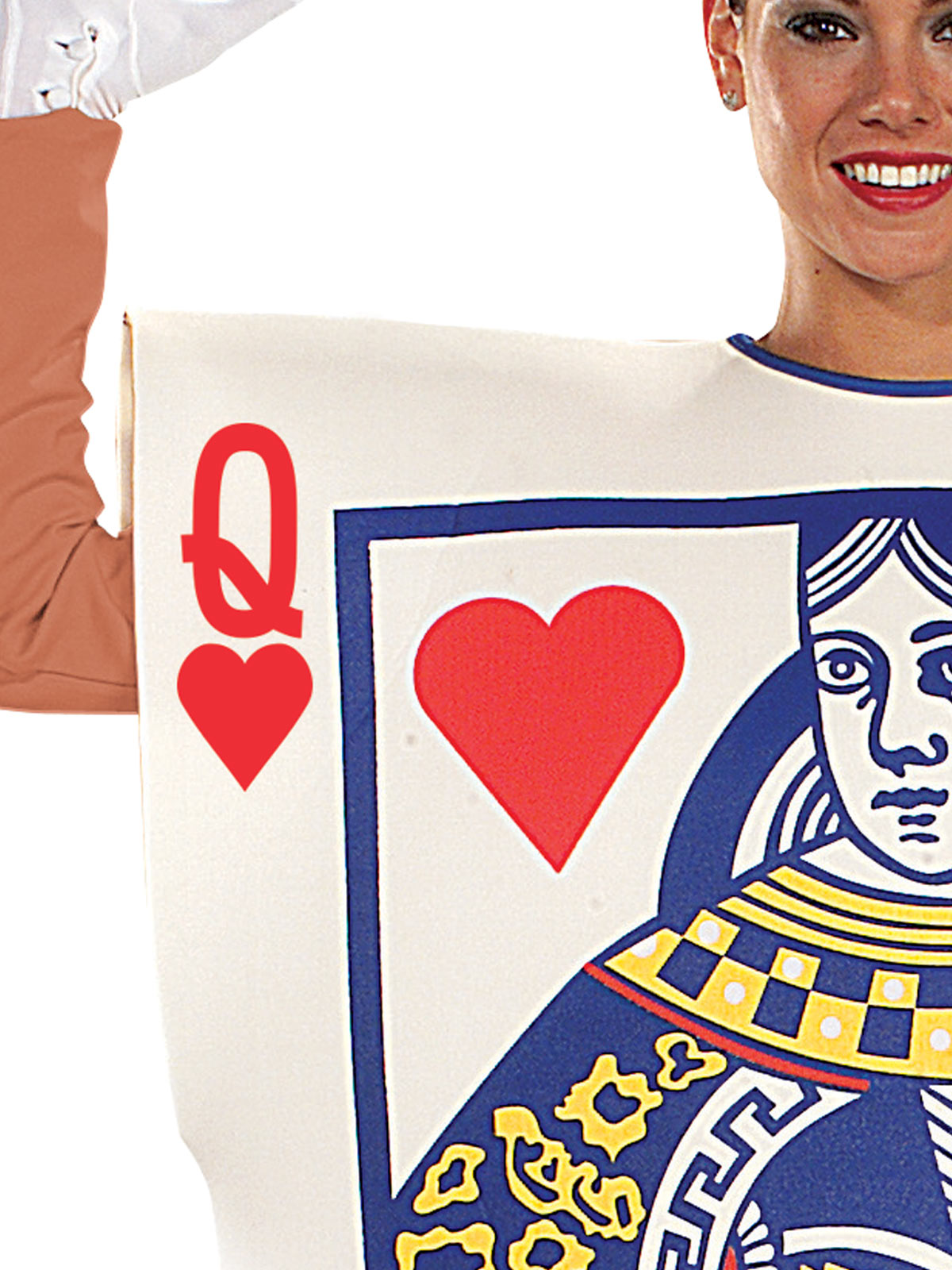 Queen Of Hearts Card Costume Adult | Crown & Printed Tunic