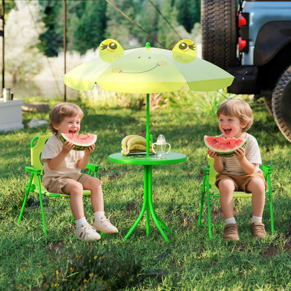 4 Piece Kids Picnic Set | Foldable Table & Chairs | Light Green