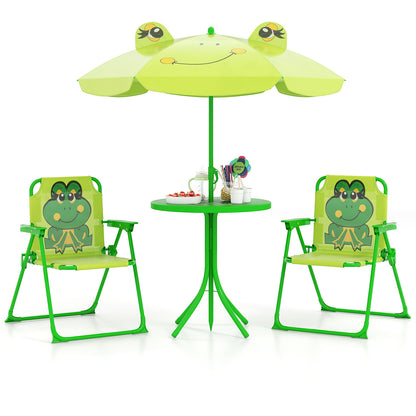 4 Piece Kids Picnic Set | Foldable Table & Chairs | Light Green