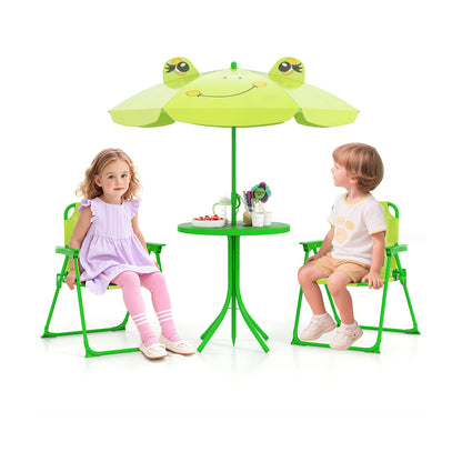 4 Piece Kids Picnic Set | Foldable Table & Chairs | Light Green