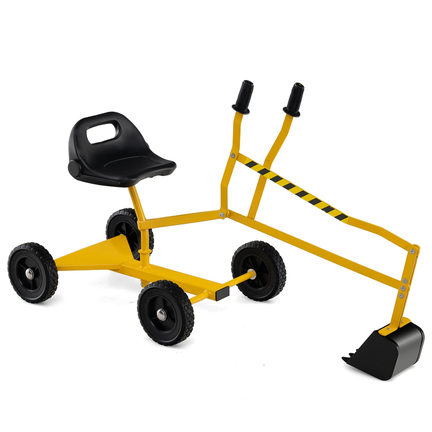 Yellow 4-Wheel Ride-On Excavator | Ergonomic Backrest