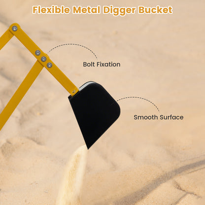 Yellow 4-Wheel Ride-On Excavator | Ergonomic Backrest