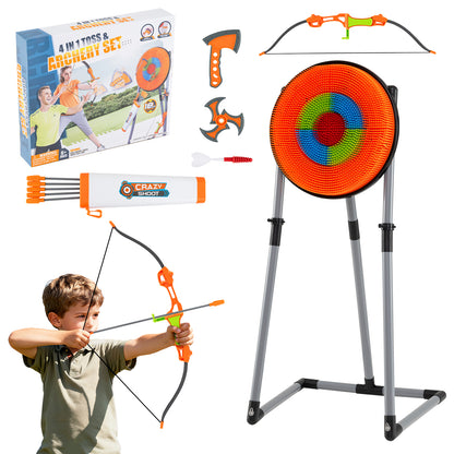 4 In 1 Kids Throwing Target Set | Orange Black Grey Colors