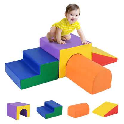 Climb And Crawl Foam Block Set 4 Piece| Multicolor Fun Shapes