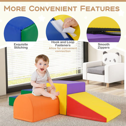 Climb And Crawl Foam Block Set 4 Piece| Multicolor Fun Shapes