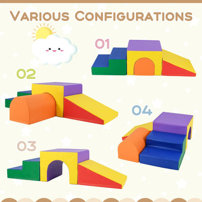 Climb And Crawl Foam Block Set 4 Piece| Multicolor Fun Shapes