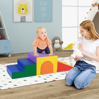 Climb And Crawl Foam Block Set 4 Piece| Multicolor Fun Shapes