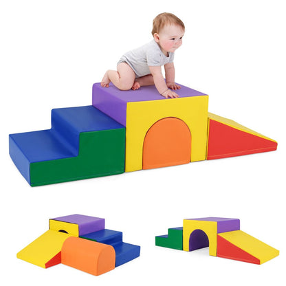 Climb And Crawl Foam Block Set 4 Piece| Multicolor Fun Shapes
