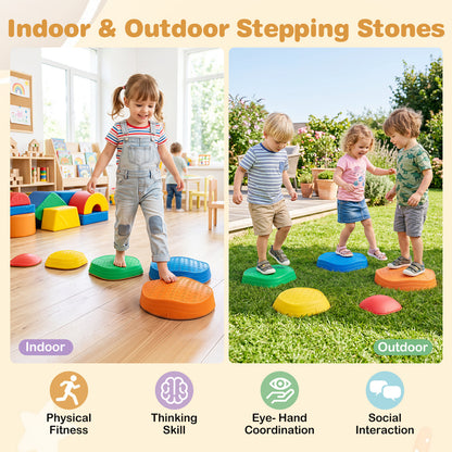 5-Piece Multi-Color Crab Stepping Stones | Kids Balance Toy Set