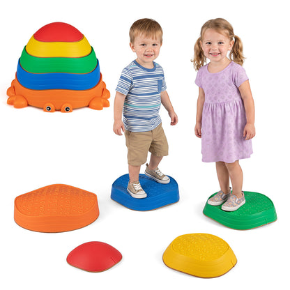 5-Piece Multi-Color Crab Stepping Stones | Kids Balance Toy Set