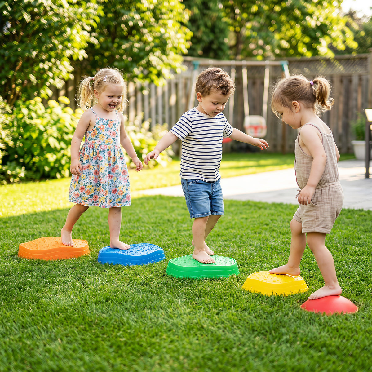 Costway 5 Pieces Stepping Stones for Kids with Cute Crab Theme