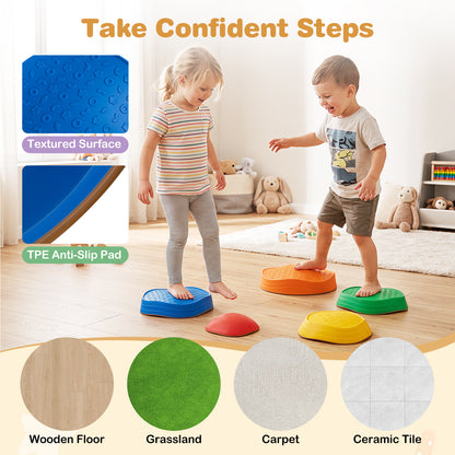 5-Piece Multi-Color Crab Stepping Stones | Kids Balance Toy Set