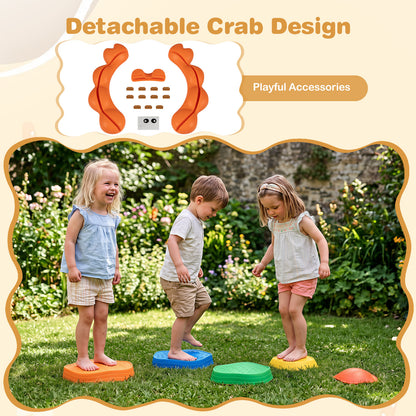 5-Piece Multi-Color Crab Stepping Stones | Kids Balance Toy Set