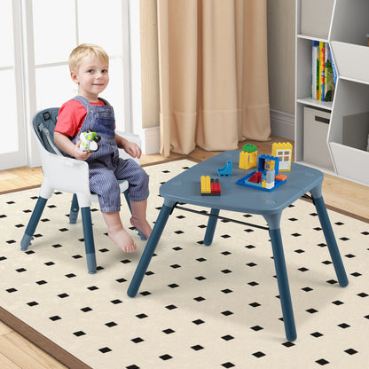 Blue 5-In-1 Convertible Baby Highchair | Removable Tray & Harness
