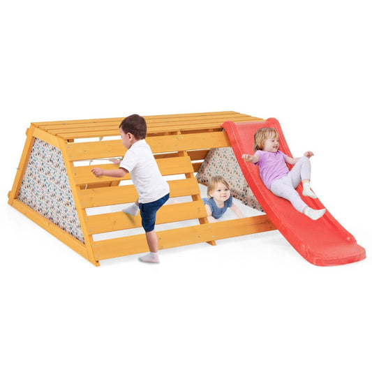 Wooden 5-in-1 Jungle Gym Playset with Slide for Kids 3-8 Years, perfect for indoor fun