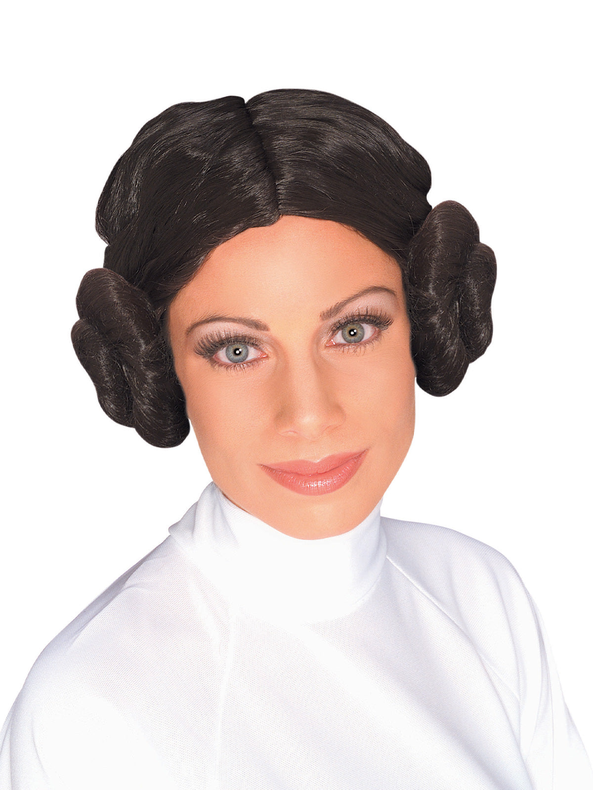 Official Princess Leia Star Wars wig for childrens home costume play. Licensed product.