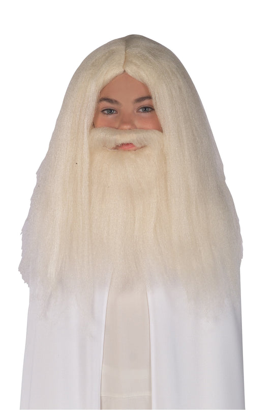 Gandalf wig & beard set for adult costumes, perfect for childrens dress-up play.